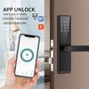WAFU Smart Door Lock Keyless Entry Door Lock Handle with Cards and Keys Biometric Door Lock Tuya App Remote Operation for Home