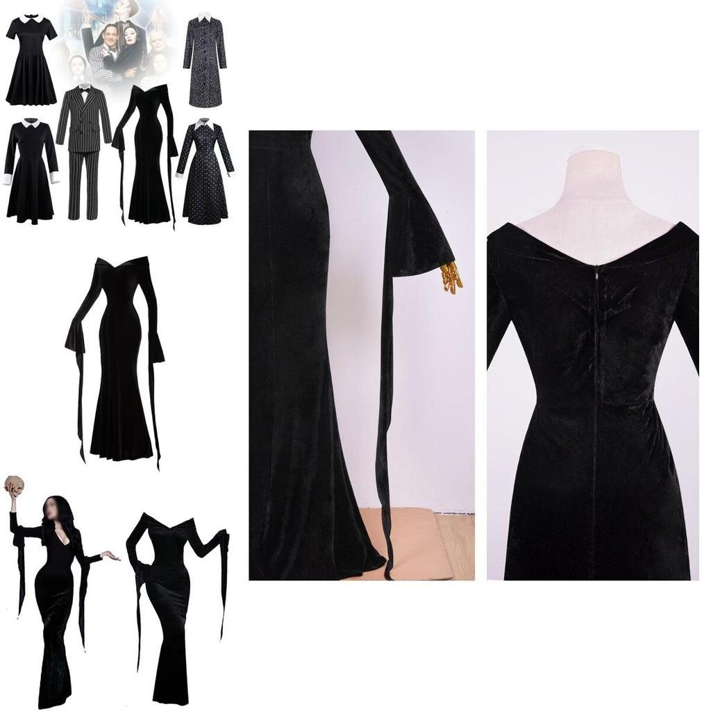 Mittwoch Addams Kleid Einteiler Cosplay Kostüme für Erwachsene Halloween Party Must-Have