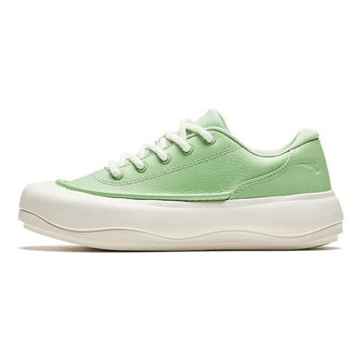 Doughnut Round Toe Lace-Up Shock Absorbing Wear-Resistant Low-Top Skate Shoes Women Sneaker Light-Green 922418073-1