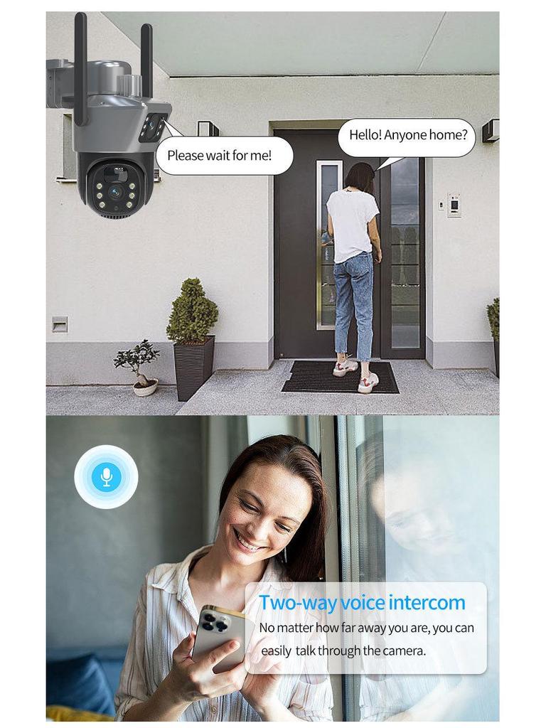 V380 PRO 4G Dual Lens Solar Surveillance Camera for Outdoor Home Monitoring