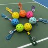 Kreativ Pickleball Ketsjer Metal Nøglering Farverig Hul Golfbold Nøgleringe Dink Bold Fans Fest Gavepose Vedhæng