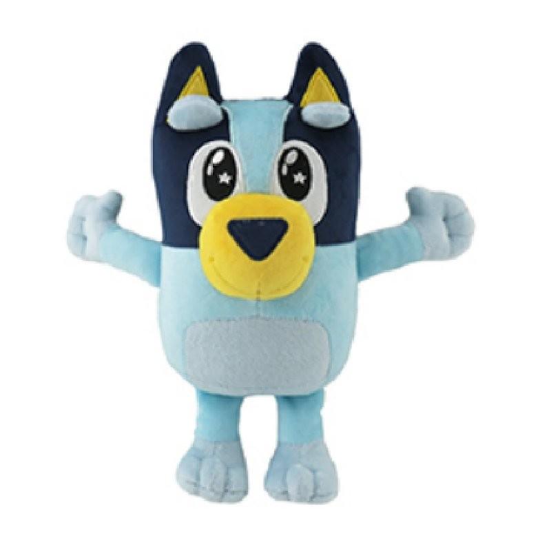 Plüschtier der Glücksfamilie: Niedlicher Cartoon-Hund, weiches Stofftier in Orange und Blau