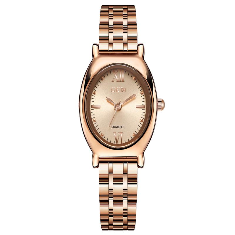 High-Value Steel Belt Women'S Watch Light Luxury Niche Oval Waterproof Watch Women'S Medieval Quartz Watch