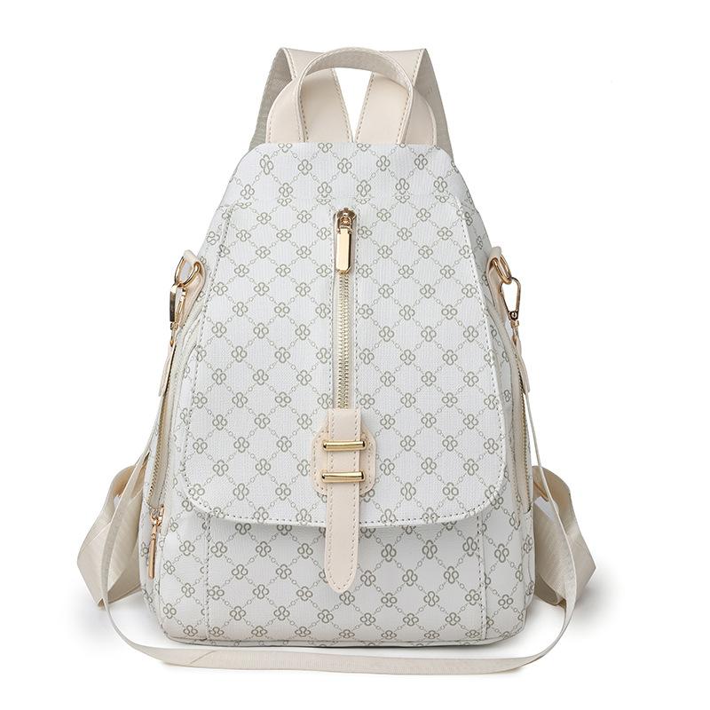 Backpack women's new Korean version of soft leather backpack fashionable and simple multi-purpose messenger breast bag women's small backpack tide