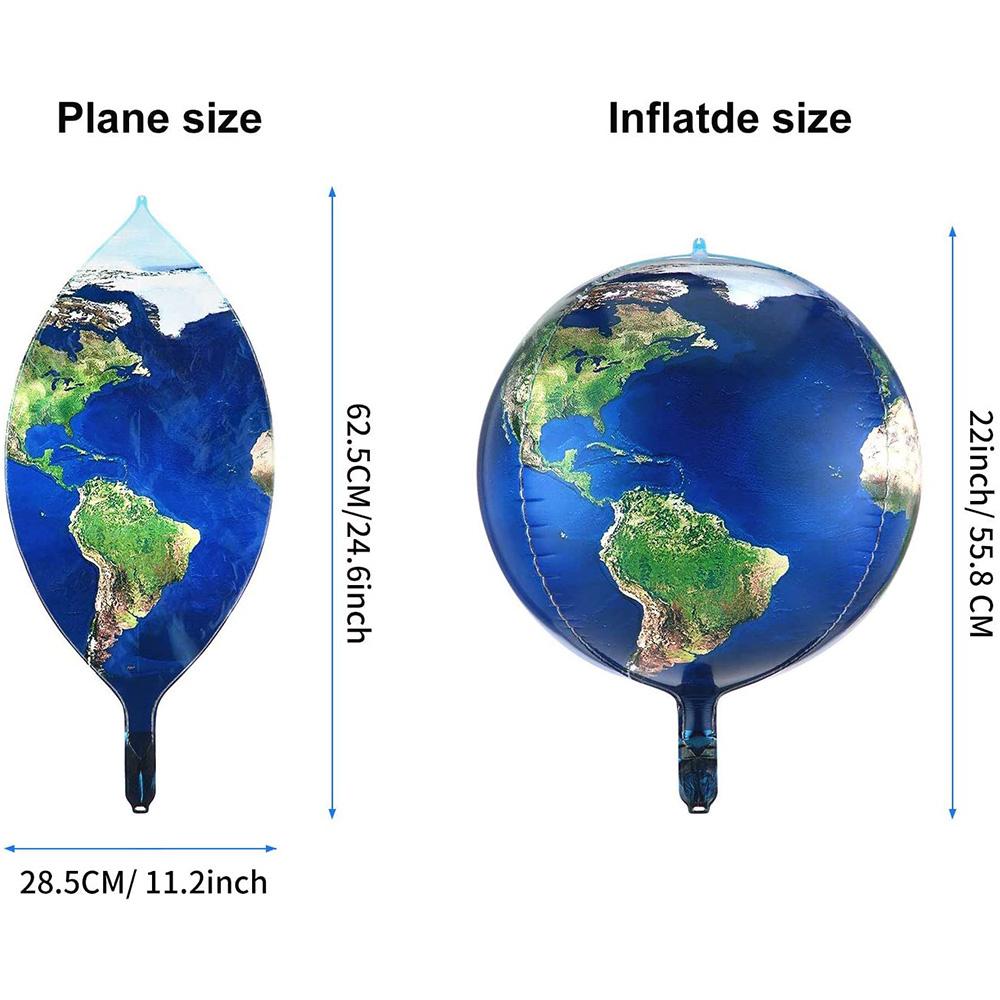 Balões Terra de 22 Polegadas Balão Planeta Mapa Mundi Global Balão de Látex para Tema de Viagem Tema Espacial Suprimentos para Festa de Aniversário Retirar