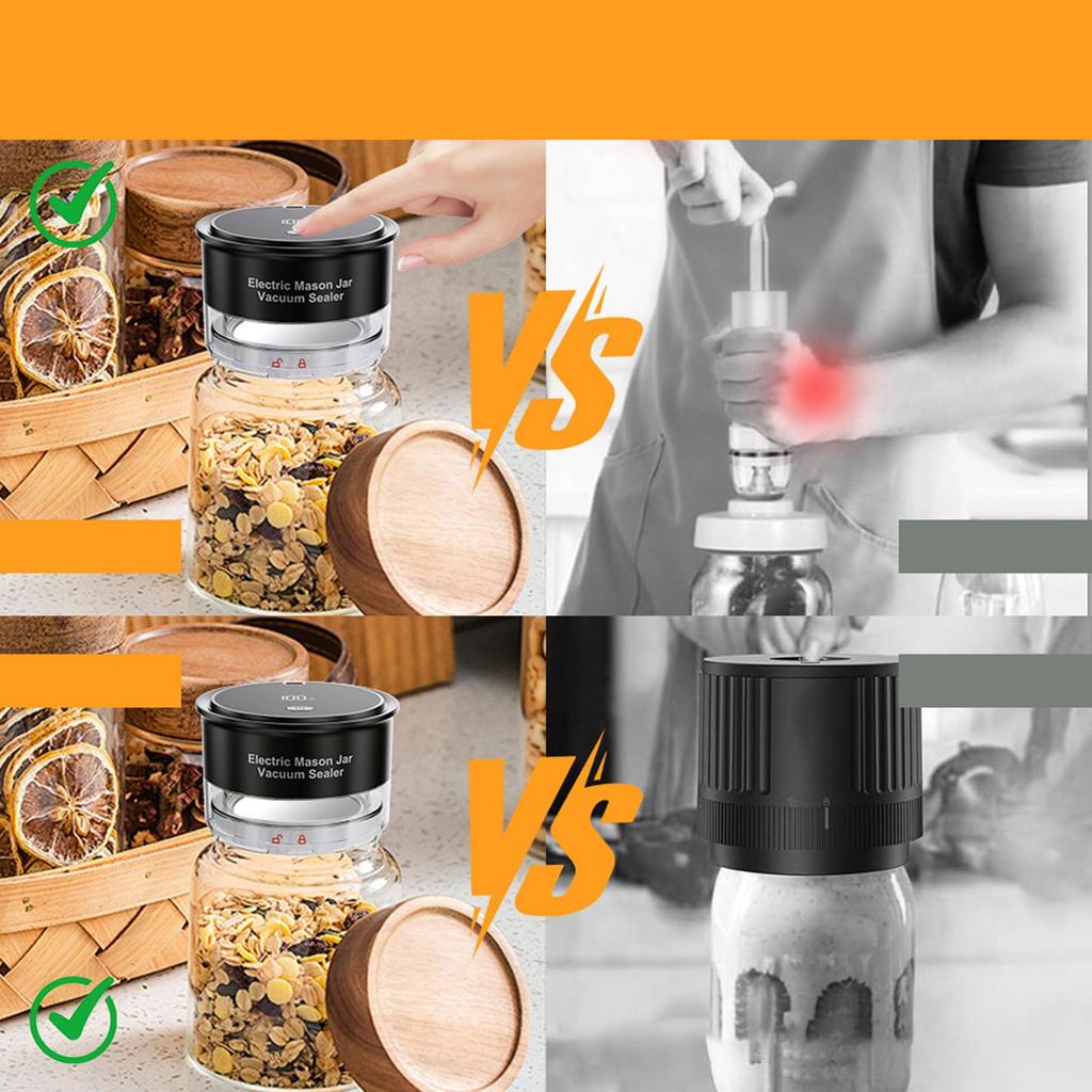 Electric Jar Vacuum Sealer Compact Electric Sealing Tool Vacuum Sealer For Canning Jar For Dry Food Cereals Home Dormitory Hotel