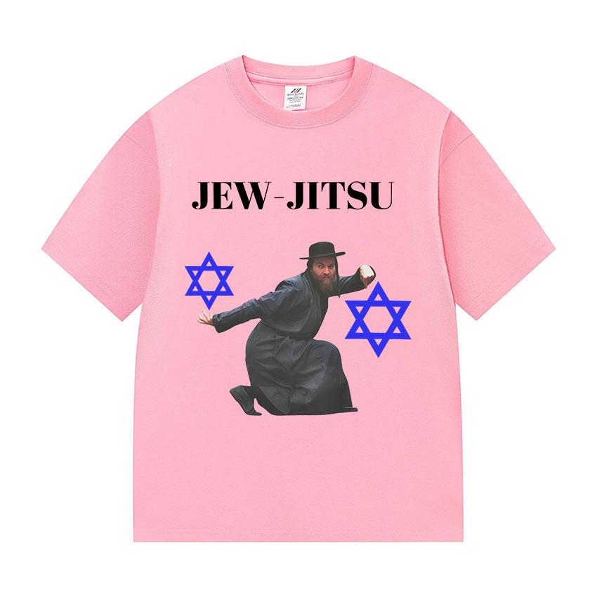 Jew-Jitsu Jewish Judo Karate Funny Meme Print T Shirt Men's Clothing Vintage Oversized T Shirts Fashion High Quality Cotton Tees
