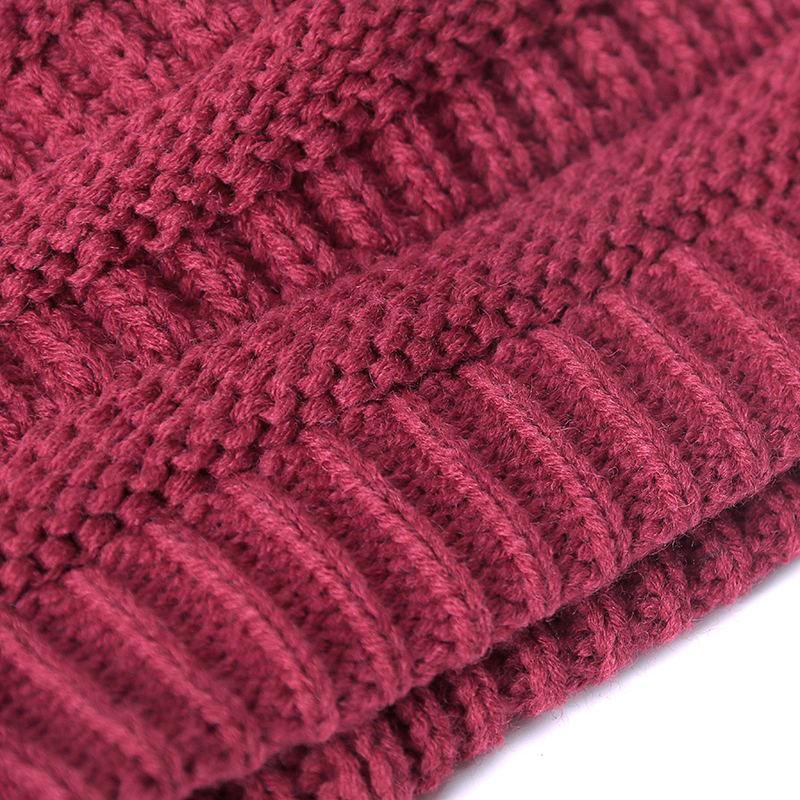 European and American autumn and winter plush wool hat European and American adult hairball warm knitted hat parent-child thickened hat