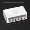 6-Port USB Charger with QC3.0 Fast Charge, PD 20W, and 15W Wireless Mobile Charging