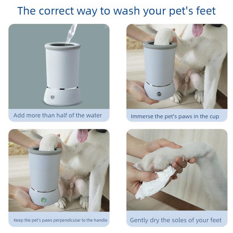 Portable Dog Paw Washer Automatic Cleaner Electric Massager USB Rechargeable for Small To Medium Dogs Cats Dog Products