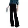 2025 Autumn/Winter Women's Gold Velvet Patchwork High-Waisted Flare Pants