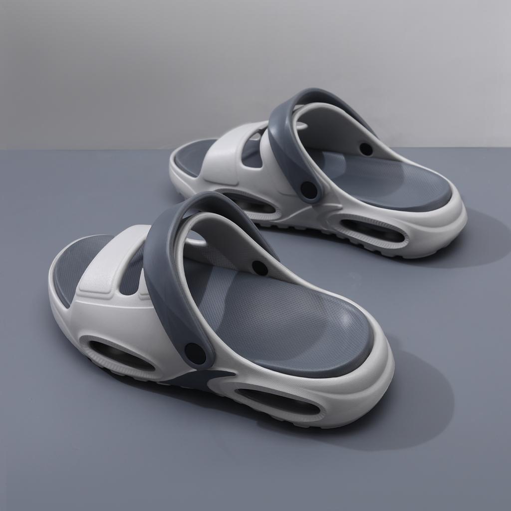 Summer Thick Sole Slippers Men Eva Soft Bottom Sandals Beach Shoes Male Outdoor Casual Breathable Anti-Slip Dual-Purpose Thick-H