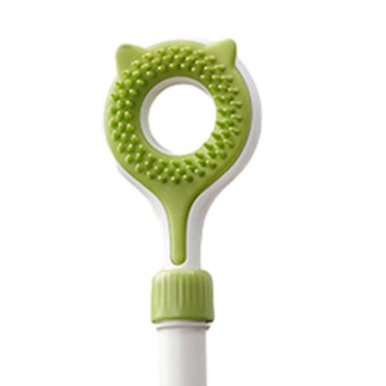 Retractable Cat Back Scratcher, Long Handle Cat Face Massager, Double-Sided Massage Head, Gentle Grooming Tool, 2-in-1 Cat Wand Toy for Indoor Cats