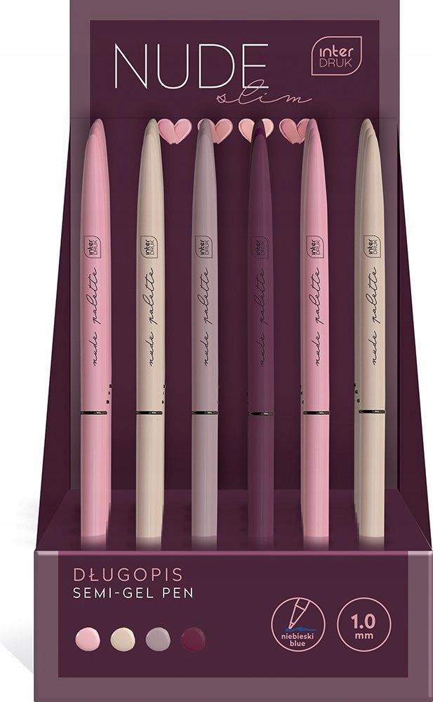 Nude Slim Blue Gel Retractable Pen