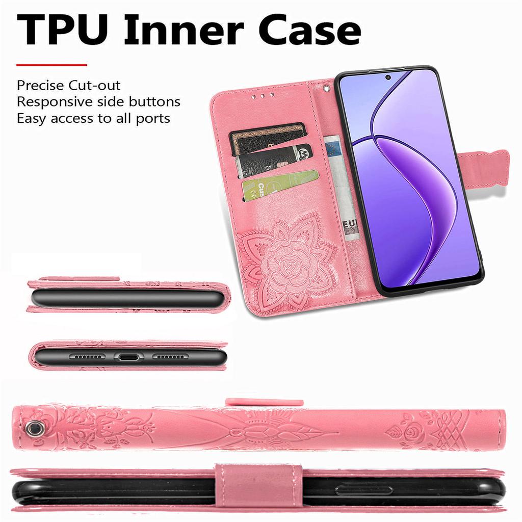 For TECNO Spark 30C 4G Case PU Leather Wallet Phone Cover Butterfly Pattern