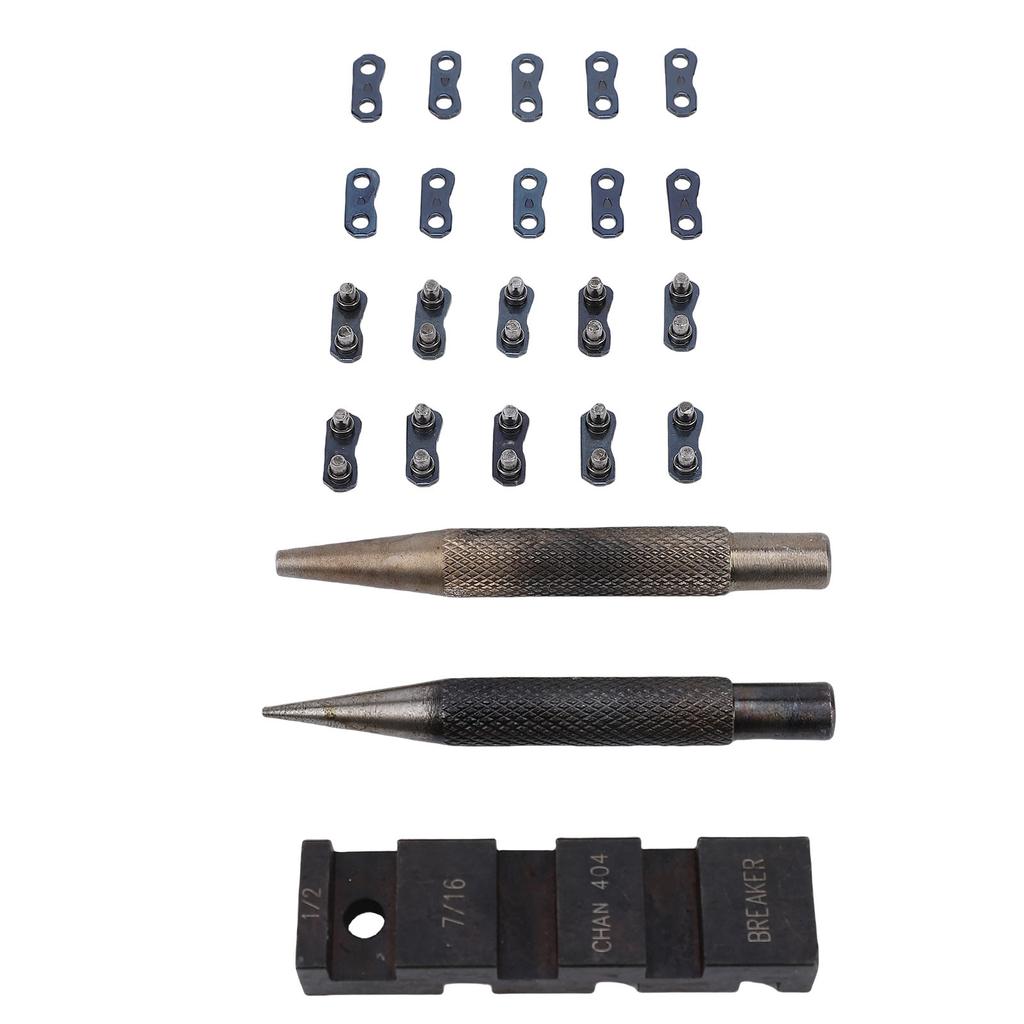 Portable Chainsaw Breaker Kit Chain Anvil and Punch Tool 10 Link Repair Preset Straps Compatible with 1 4 3 8 Inch 325