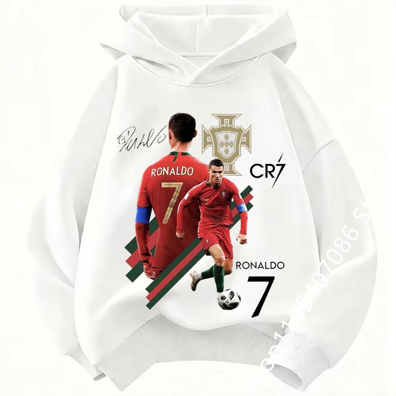 Spring Autumn Casual Children's Hoodie Sports Sweatshirt for Boys and Girls Ronaldo Printed Fashion Kids Pullover Top