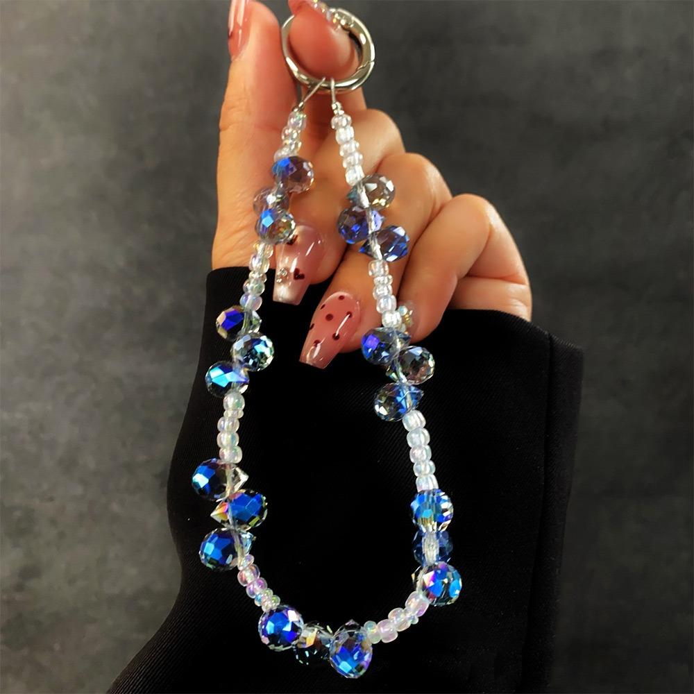 Hand-beaded Mobile Phone Lanyard Strap Crystal Car Keychain Fashion Phone Hand Rope