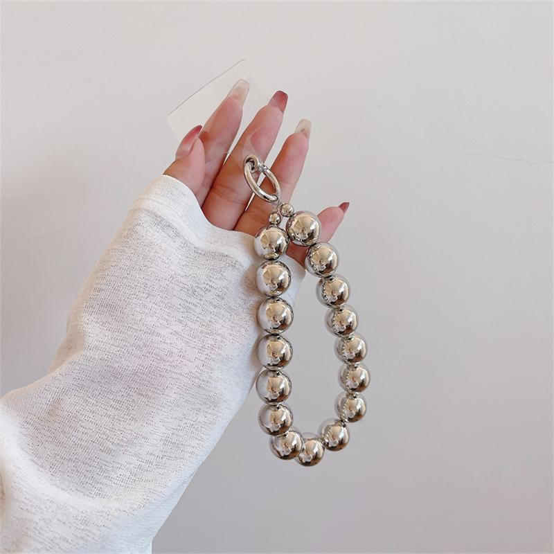 

Luxury Plating Beaded Bracelet Phone Chain Acrylic Pendant For iPhone 11 13 Pro Max Woman Gold Anti-Lost Chain Hanging Jewelry