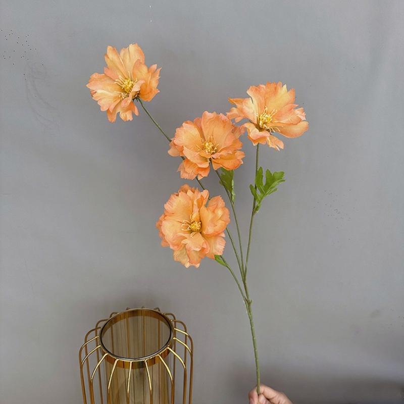 74CM 4Heads Silk Artificial Orchid Flower Branch for Home Room Wedding Decorations Indoor Vase Flower Arrangement Decoration