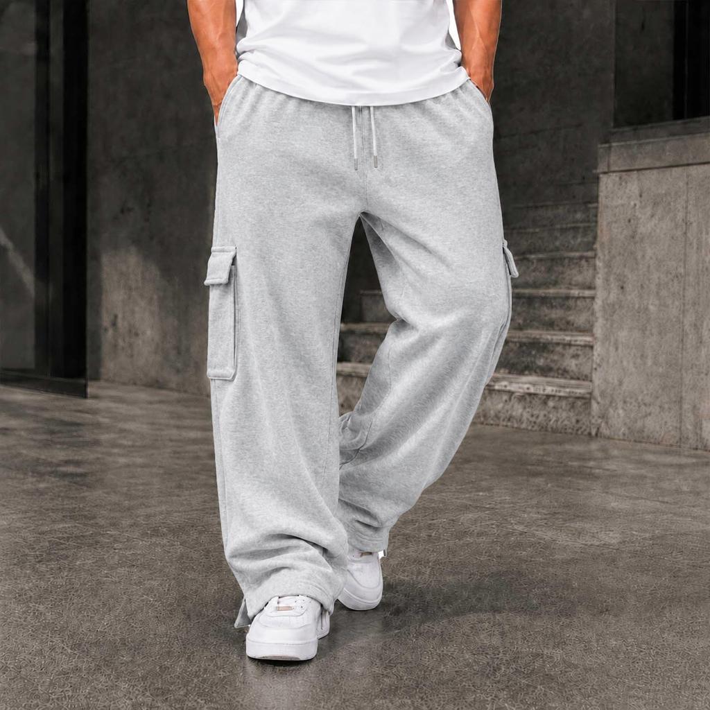 Men's Loose Fit Wide Leg Sweatpants with and Pockets for Gym