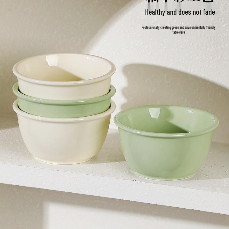 2025 Elegant Ceramic Rice Bowl: High-Value Cream Style Tableware for Home Use