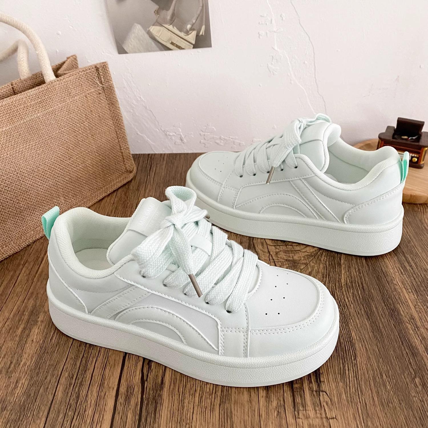 

Корейская версия 2025 весна новая дышащая низкая посадка спортивные кеды женские универсальные на платформе белые кеды низкие повседневные кеды 40 светло-зеленый