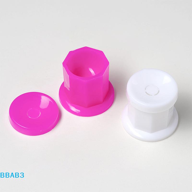 Mini Plastic Octagonal Powder Liquid Nail Cup Wiyh Cap Nail Brush Cleaning Tools Liquid Power For Mixing Bowl Brush Holder Dish