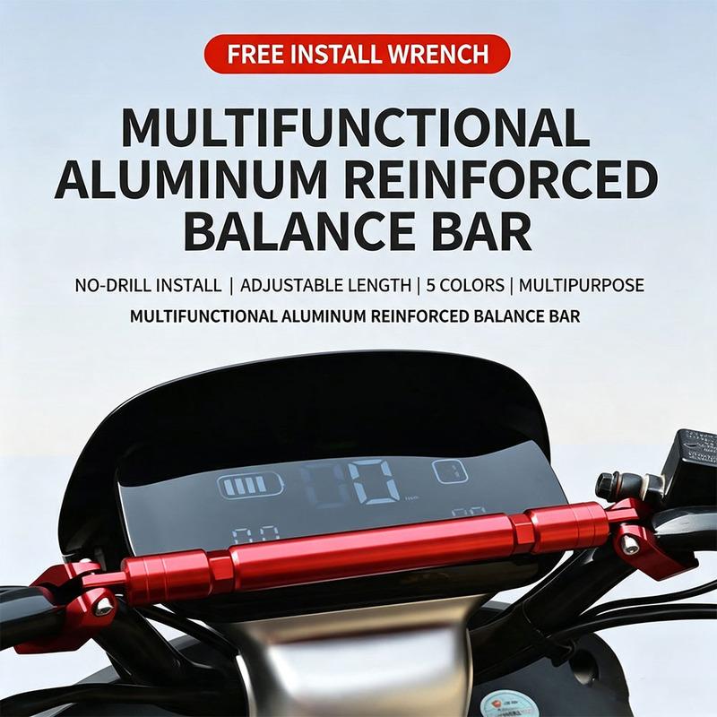 CNC Adjustable Motorcycle Handlebar Balance Bar Multifunctional Reinforced Cross Bar for Scooter E‑Bike Modification Accessories