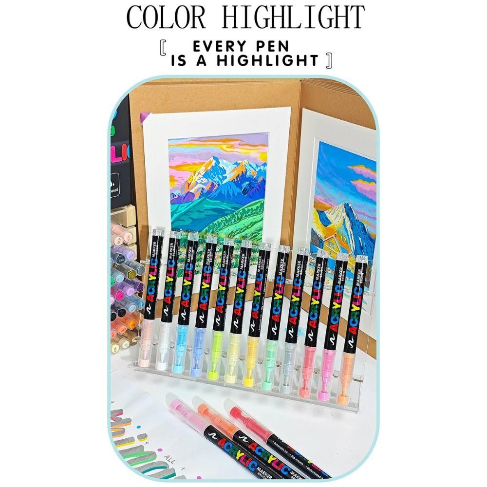12/24/36/48/60/72/100/120 Colors Acrylic Paint Pens Christmas Gift Rock Painting Pens Wood Canvas