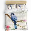 Vintage Letter Bird Rose Flower Retro Duvet Cover with Pillow Case Custom 3pcs Bedding Set Quilt Cover Double Bed Home Textile