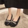 Large Size Sequined Beanie Shoes Women's Fashion Low Heel Mary Jane Shoes Women's