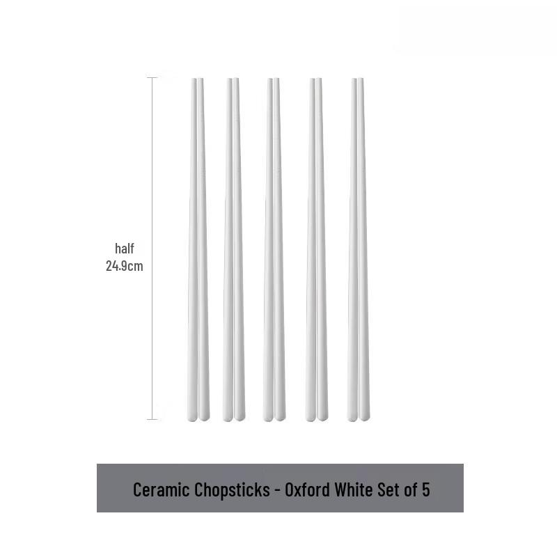 French Underglaze Ceramic Tableware Set with 5 Pairs Chopsticks