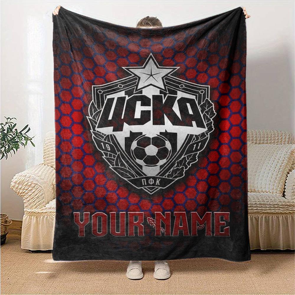 Name Custom PFC CSKA Moscow Print Flannel Blanket High Quality Warm Comfortable Cover for All Seasons Perfect for Gifts Home Decor