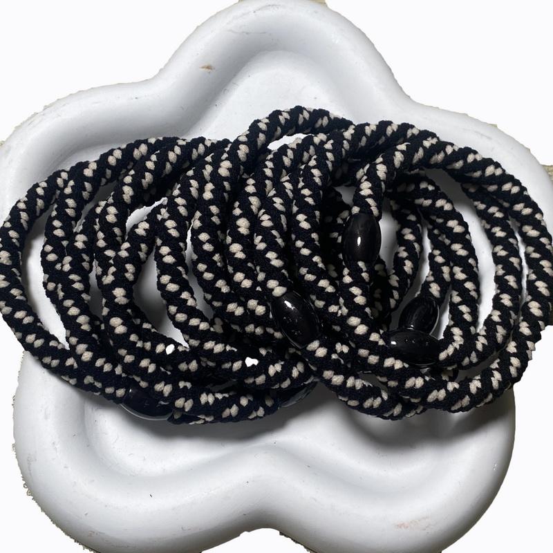 

10 шт./набор Модные резинки для волос в горошек для женщин эластичные черные резинки для волос держатель для хвостика для девочки веревка для волос повязка на голову аксессуары