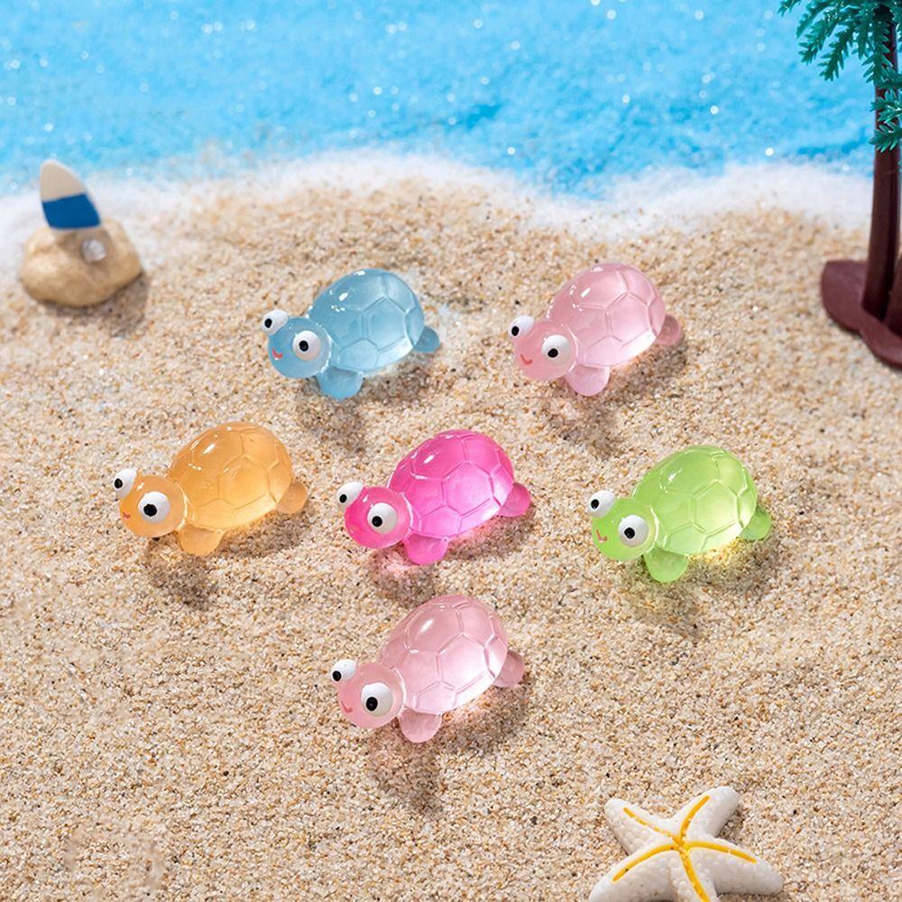 

20pcs Cartoon Sea Turtle Figurines Miniatures Tortoise Ornament Moss Landscape Decoration рожевий червоний колір