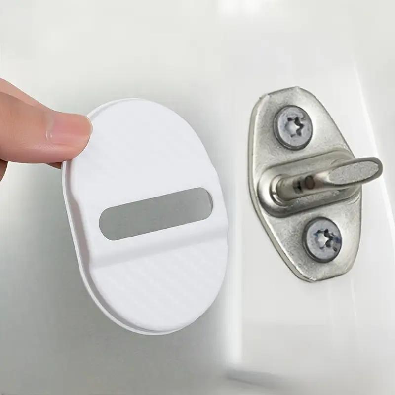 4KS Ochranné kryty zámků dveří auta Plastový kryt zámku dveří auta Tlumení nárazů Redukce hluku Zvukově izolační nálepky Těsnicí náplast Tlumič