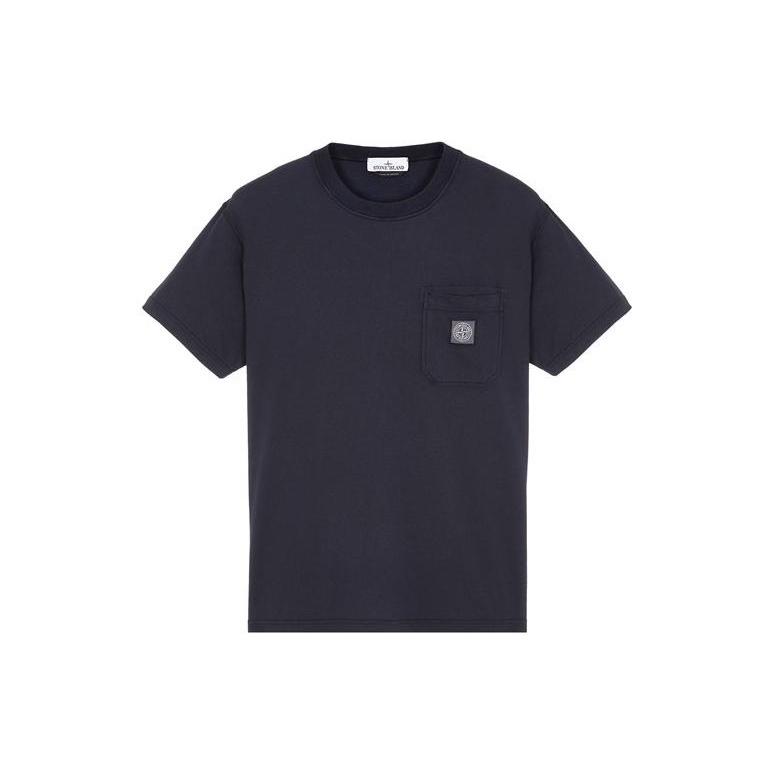 STONE ISLAND Plain Logo T-shirt `Black`