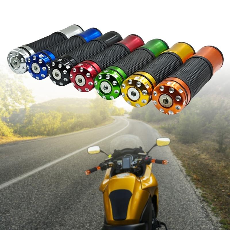 Aluminum Motorcycle Handlebar Grips With Soft Rubber Gel Hand Comfortable Suitable For 7/8" Standard Bars Enhancing Grip