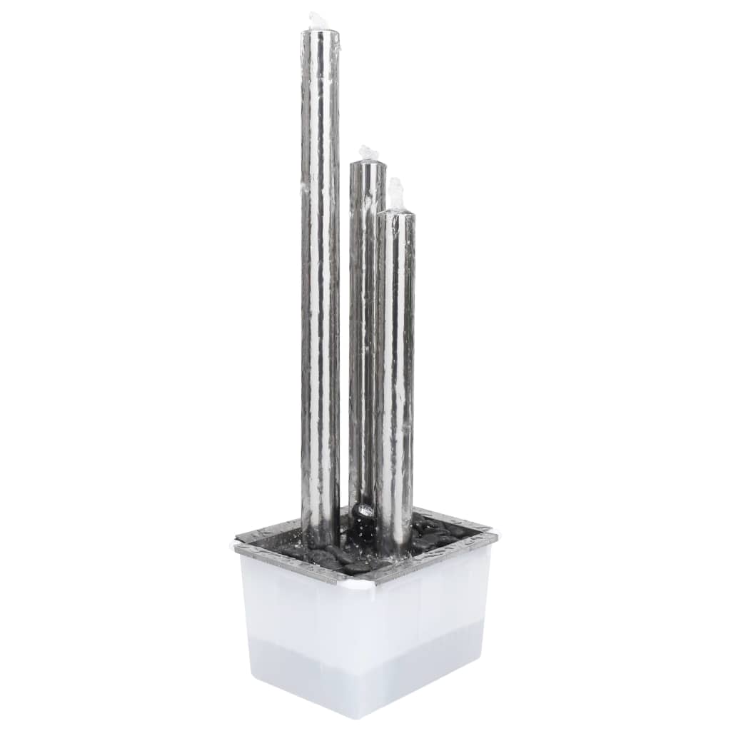 Garden Fountain Silver 48 X 34 X 123 Cm Stainless Steel
