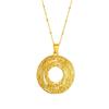 Personalized 18K Gold Coin Portrait Pendant Necklace - Women's European American Fashion, Round Titanium Steel Clavicle Chain