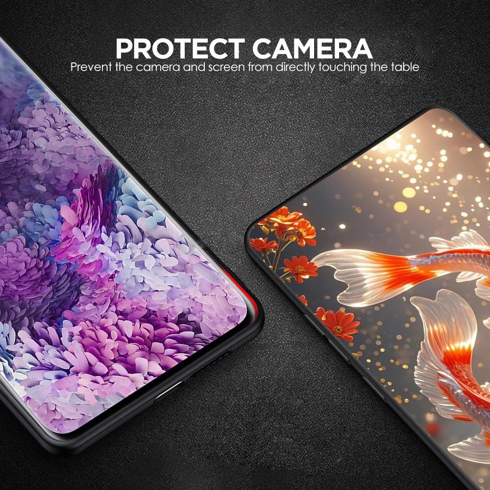 Goldfish Swimming Phone Case for Samsung Galaxy A55 A35 A15 A14 A13 A25 A54 A51 A71 A72 A73 A32 A52 A41 5G Soft TPU Shell Capas