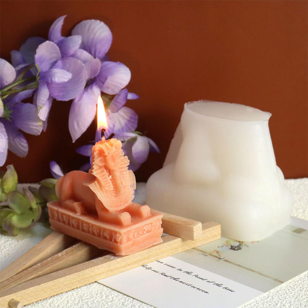 Lion Candle Mold Handmade Scented Candle Epoxy Resin Soap Molds Animal Shape Lion Silicone Mould for DIY Home Decor