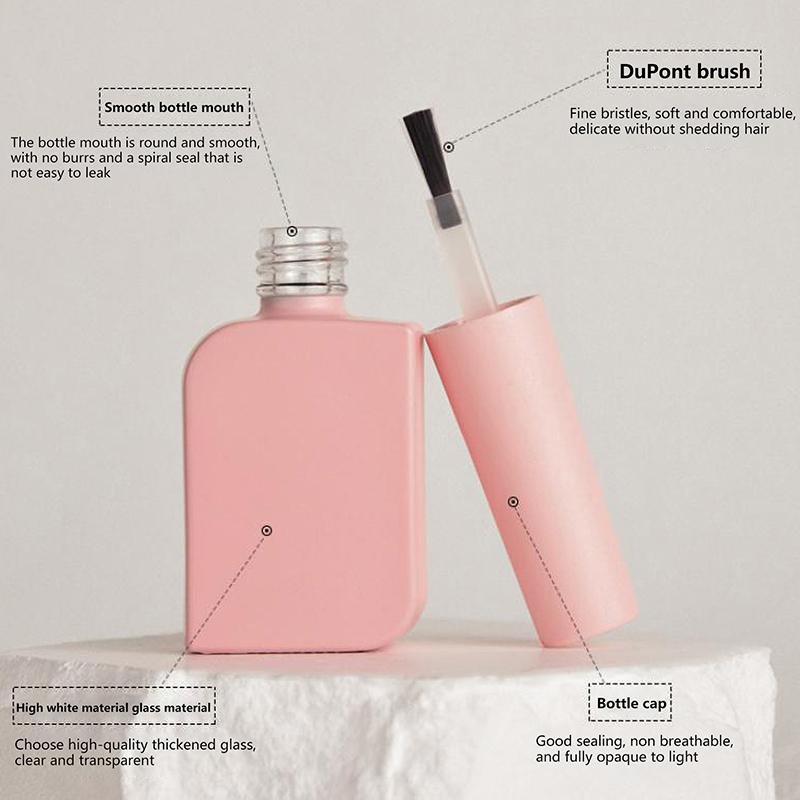 15Ml Empty Glass Nail Polish Bottle Empty With Lid Brush Cosmetic Containers Nail Glass Bottles With Brush