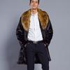 New men's winter faux fur jacket mink hair mink long trench coat thickened thermal fur jacket