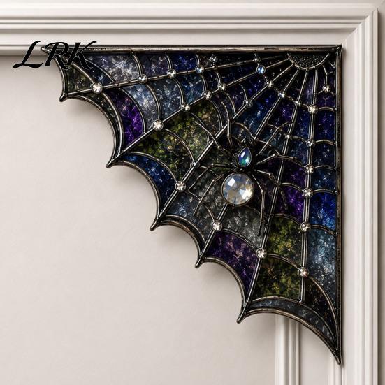 90 Degree Corner Wall Accents 3D Spider Web Halloween Decor, Acrylic Hanging Ornament Durable Holiday Ornaments with Dimensional Effect, Spooky Party