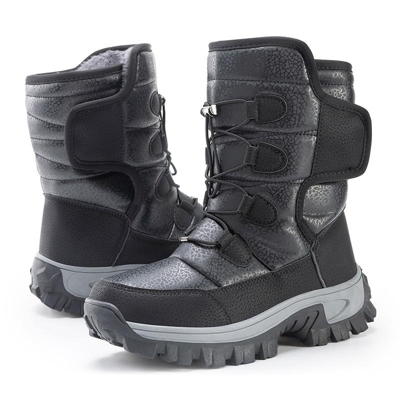 36-46 Winter Men's Plus Velvet High-top Outdoor Shoes Women's Large Size Hiking Shoes Plus Fur Warm Hiking Boots