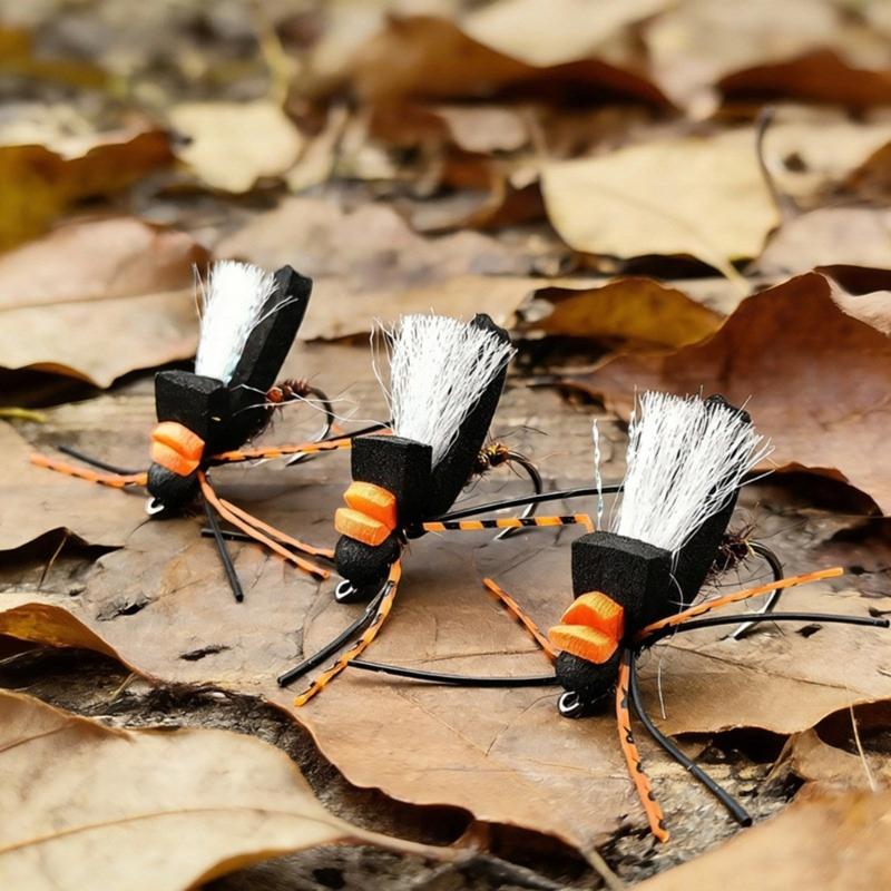 Fly Fishing Insect Fly Fishing Lures Fly Trouts Fish Baits Foam Head Hook Fly Fishing Tackle Sharpened Hook Fly Lures