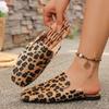 Fashion Leopard Women Flats Mules Shoes Spring 2025 Fad Slingback Slippers Designer New Flip Flops Ladies Casual Walking