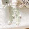 Striped Mid-Calf Maternity Socks, Summer Thin & Boneless, Wide Opening, Pure Cotton, Versatile Slouch Socks for Pregnant Women & Students